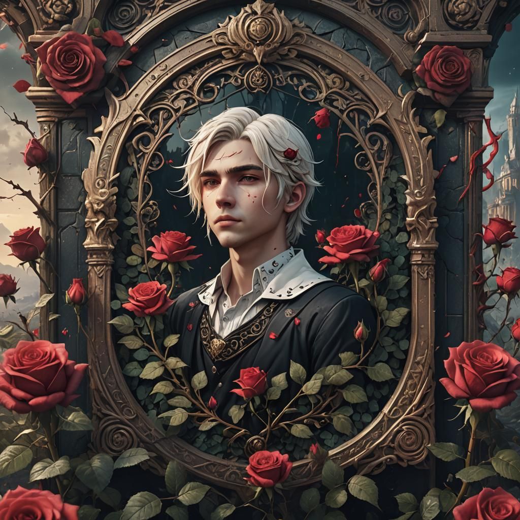 Agust D Album Cover with Rose Border