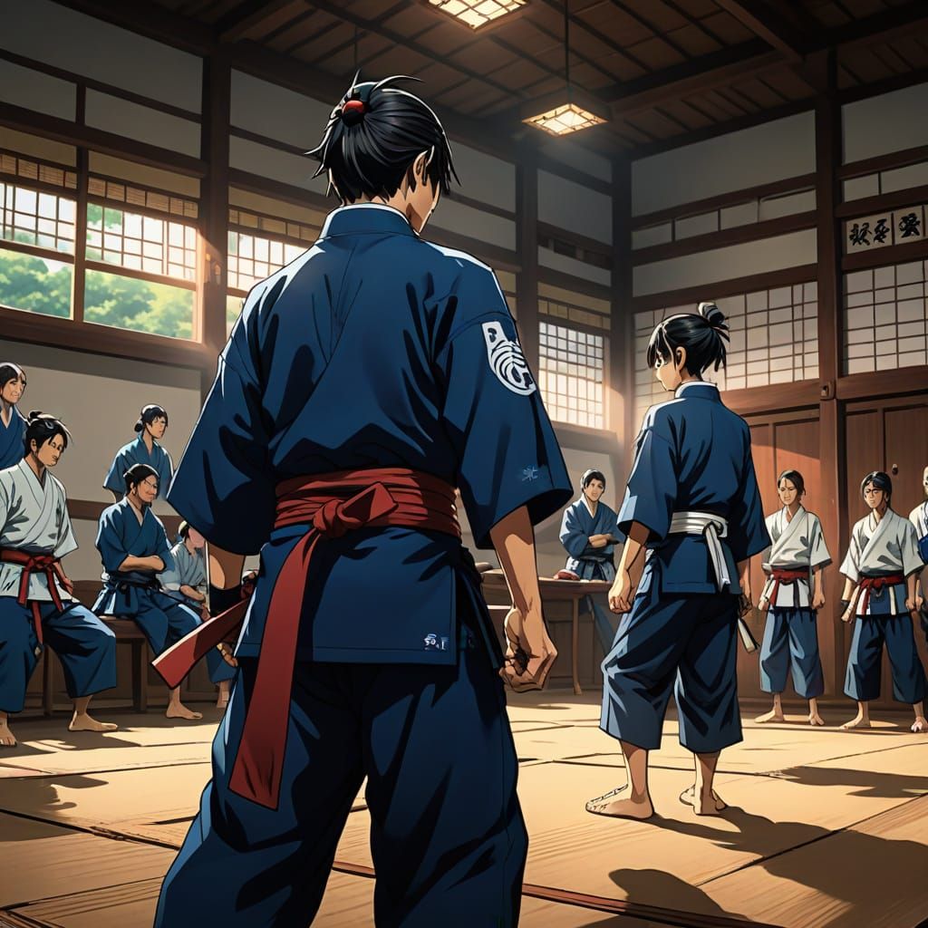 Dynamic Manga Dojo Training Scene