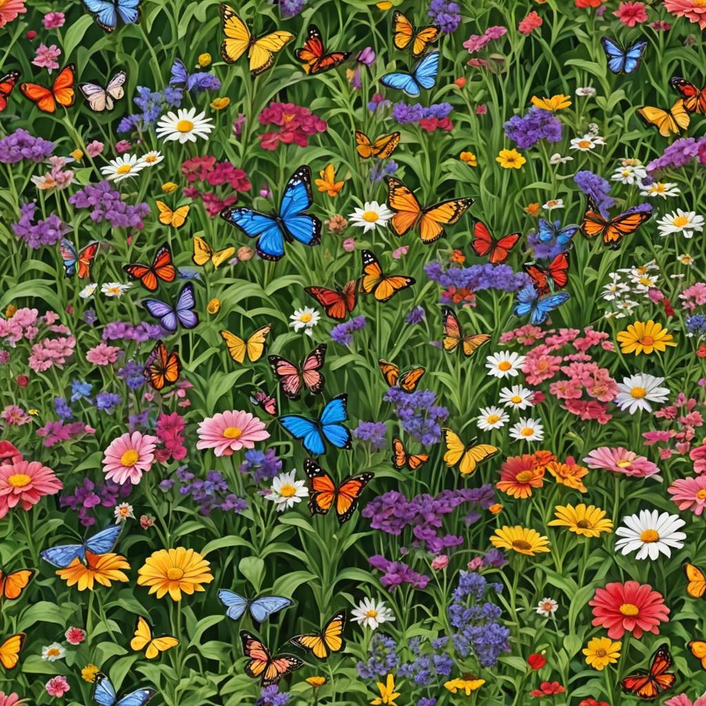 Woman in Fantastic Garden of Impressionistic Light