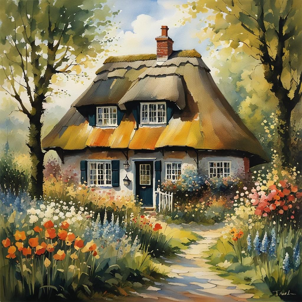 Whimsical North Frisian Cottage Amidst Vibrant Spring Bloom