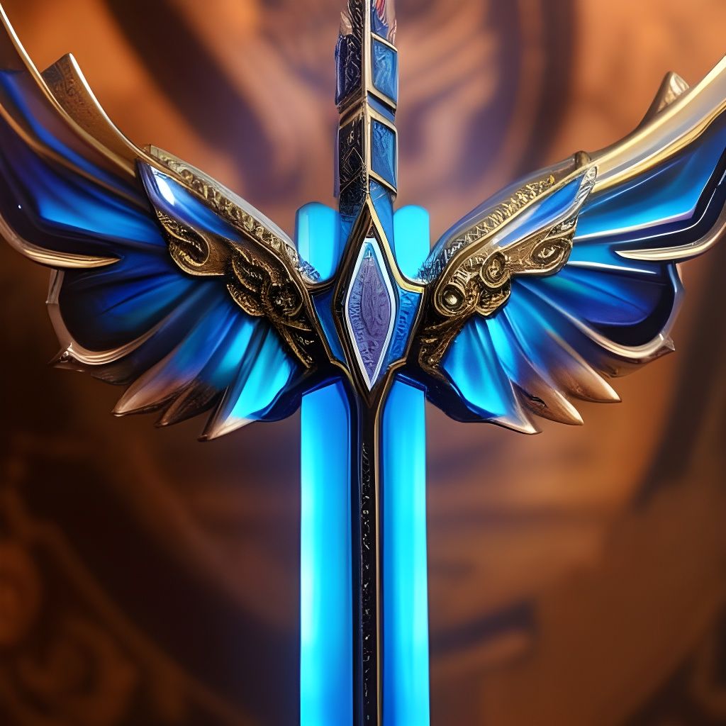 Legendary Excalibur with Phoenix Handle, Digital Art