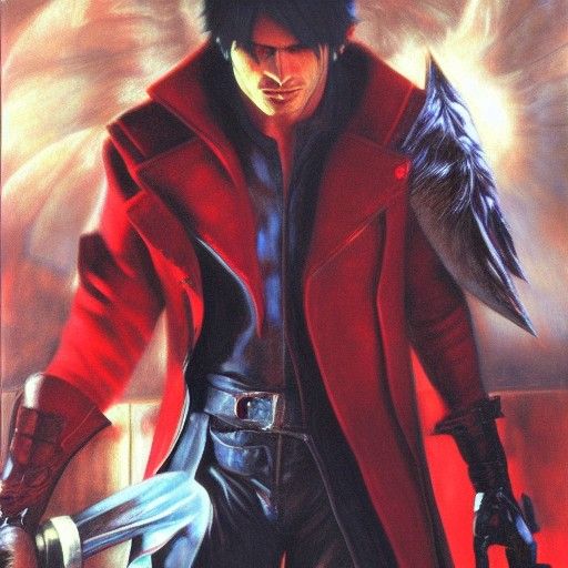Dante from Devil May Cry as Oil Painting