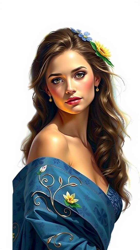 Ethereal Beauty in Renaissance Style Oil Painting