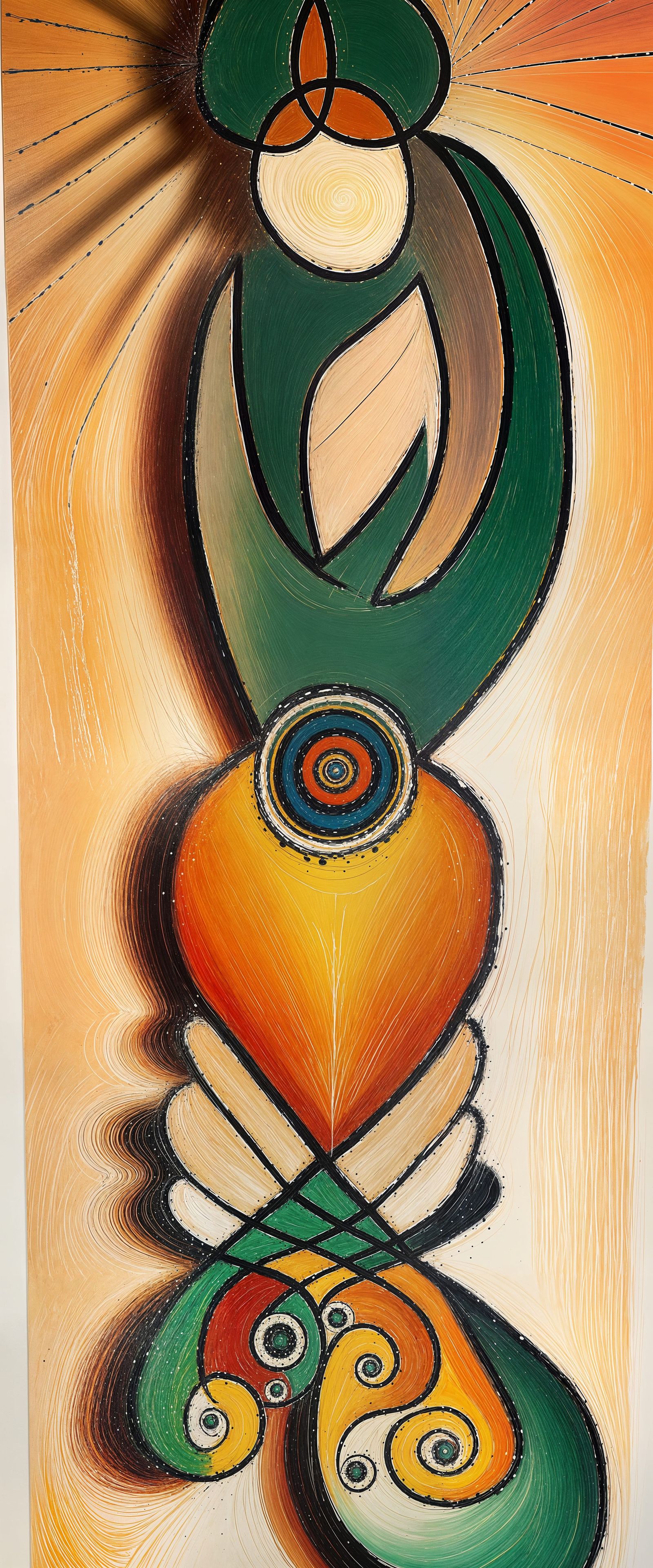 Vibrant Fae Queen with Fireworks in Abstract Art