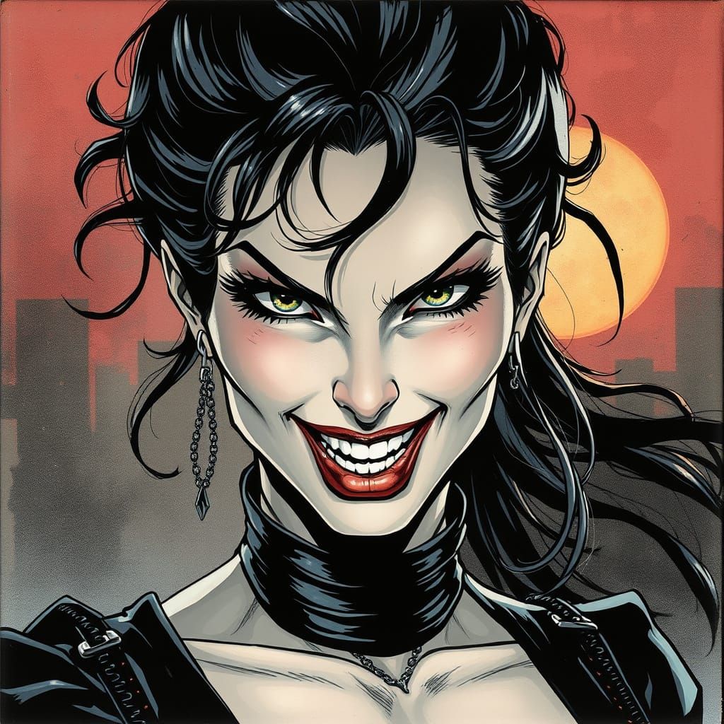 Provocative Woman in Comic Book Style