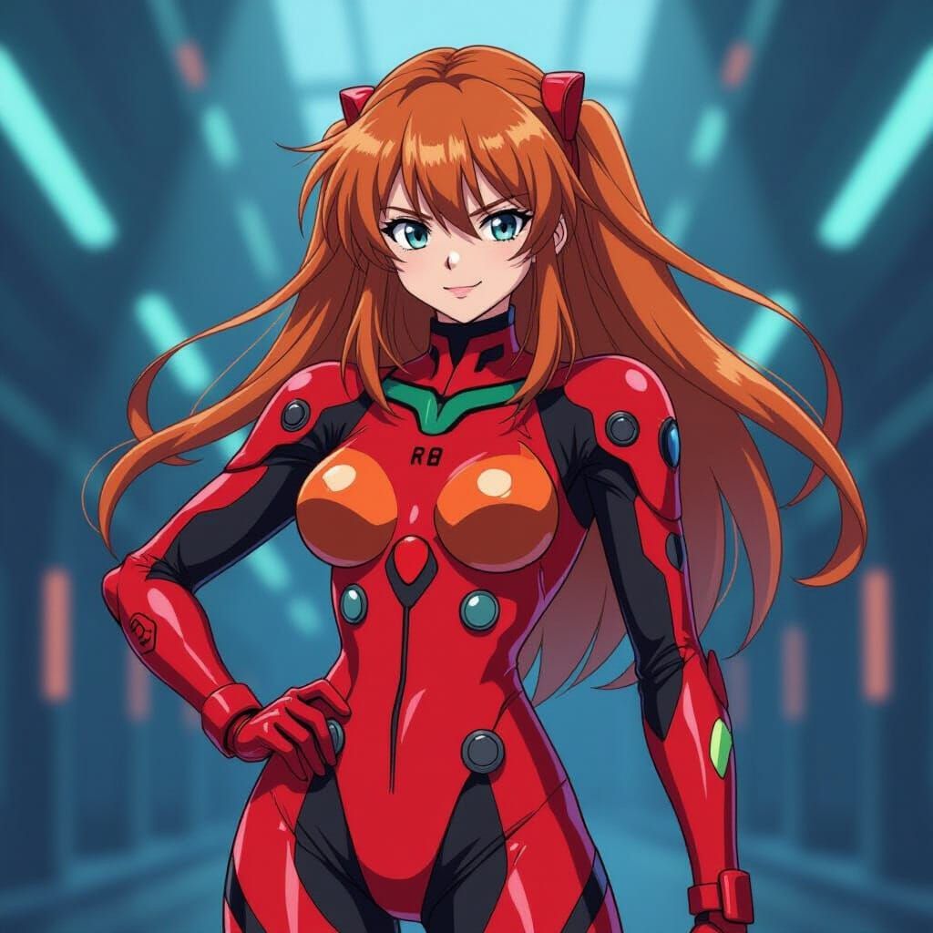 Asuka in Red Eva Plugsuit: Anime Masterpiece