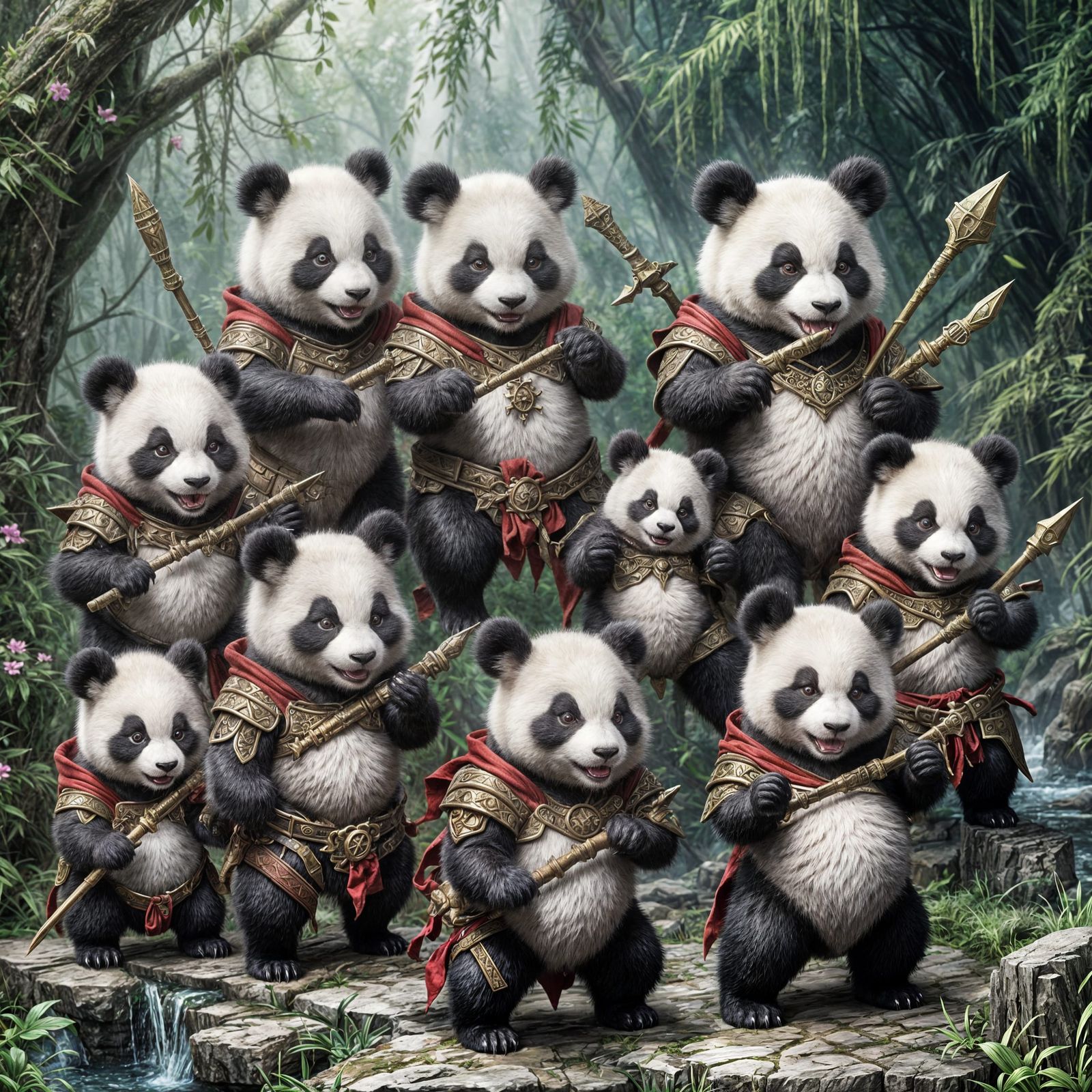 Adorable Pandas in DnD Style