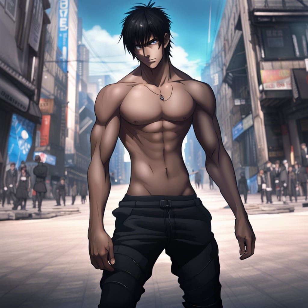 Muscular Anime Teenager in Detailed Fantasy Art
