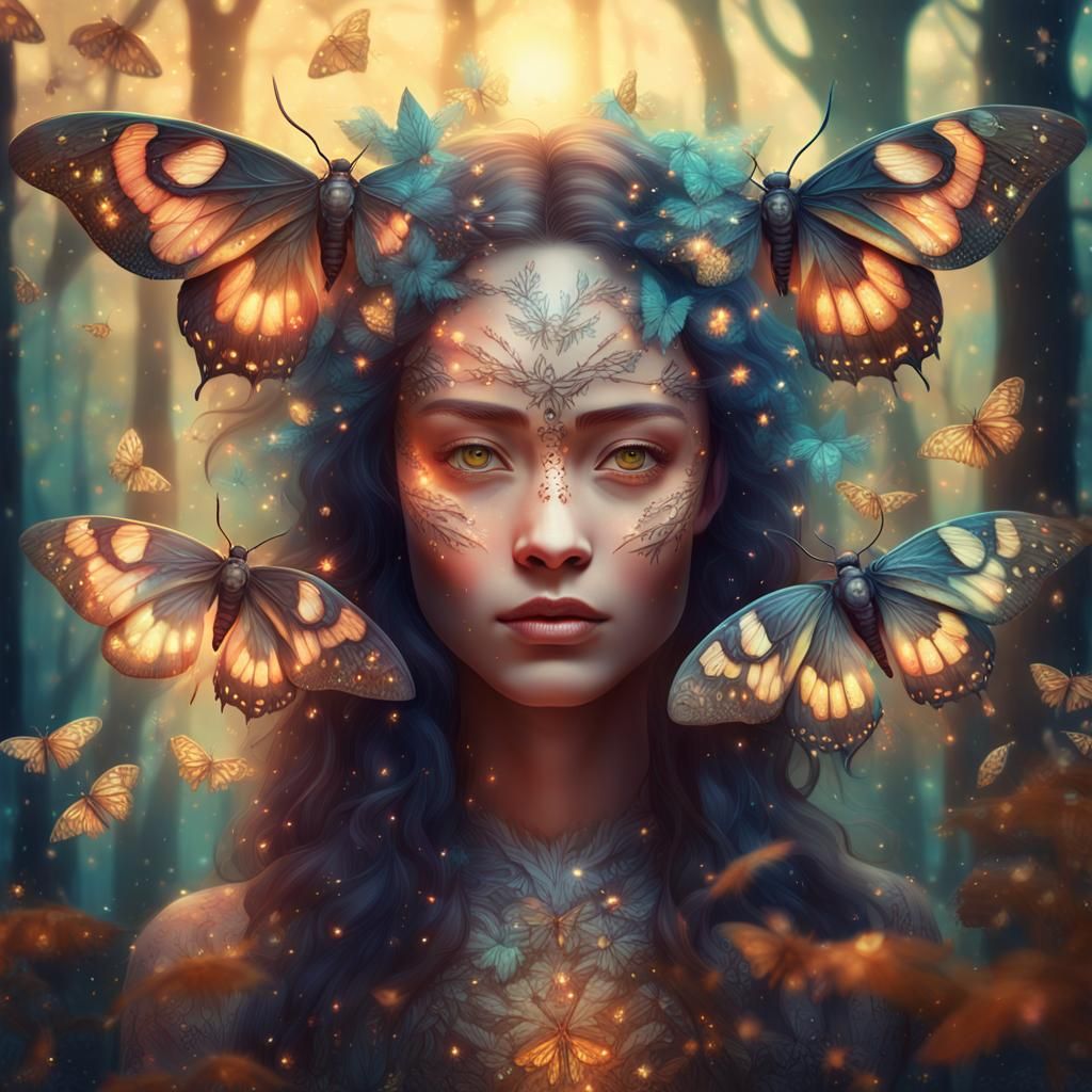 Death Moth Avatar in Mystical Forest