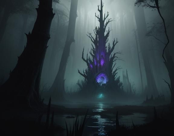 Menacing Bullywug Emerges from Dark Fantasy Swamp