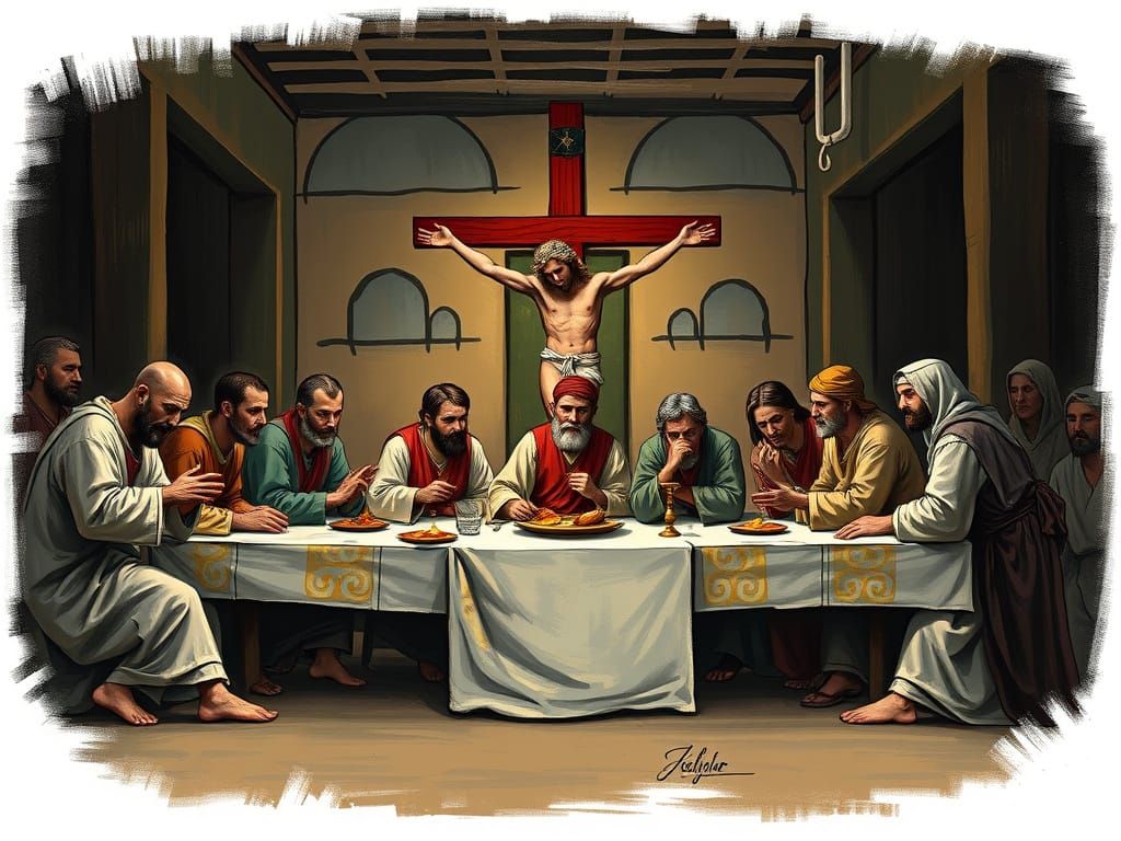 Last Supper inmate apostles crucifixion