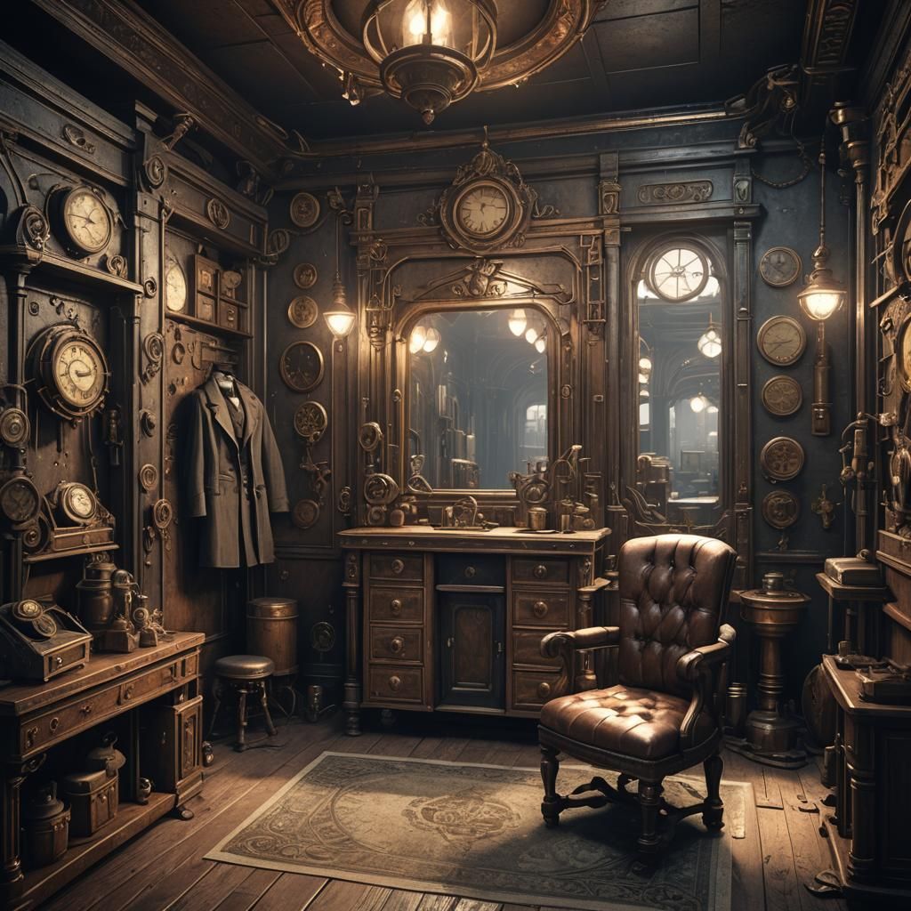 Post-Apocalyptic Victorian Steampunk Dressing Room