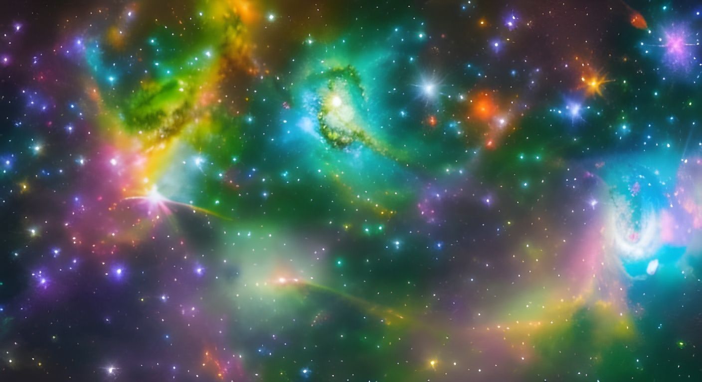 Cosmic Stargazing: Bioluminescent Neon Celestial Illustratio...