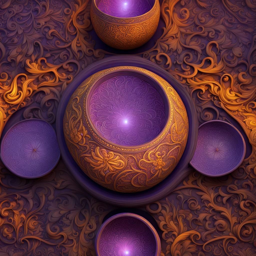 Enchanted Filigree Pottery in Dark Fantasy Style