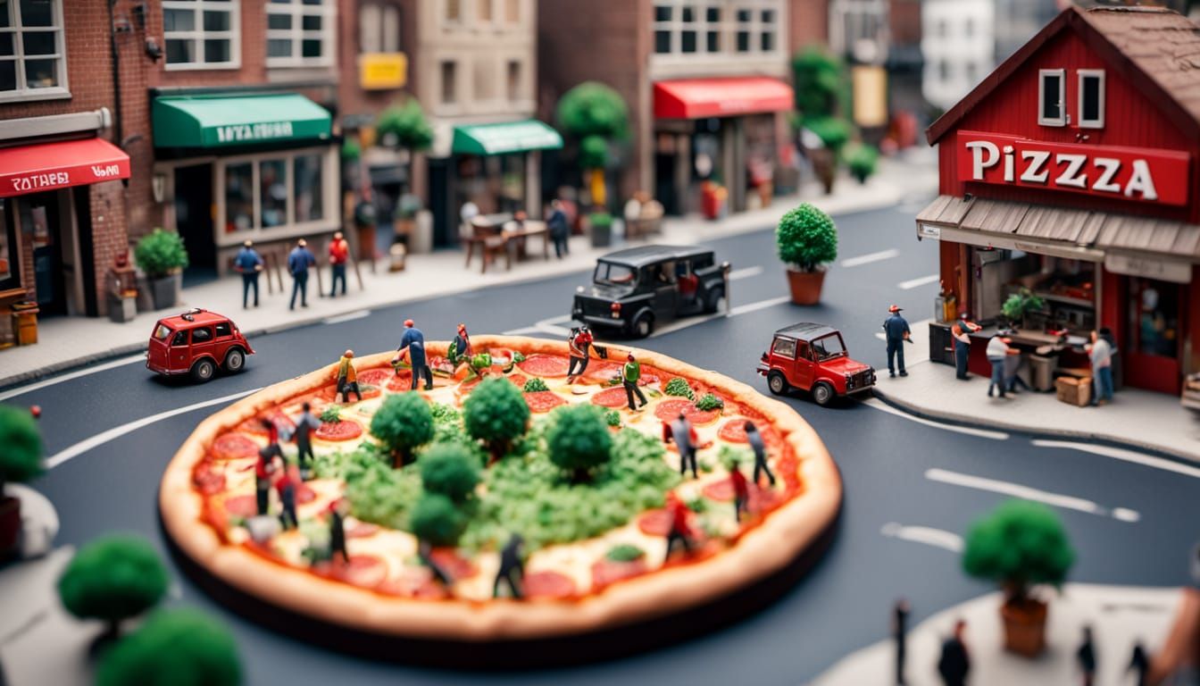 Miniature Pizza Heist in a Busy Kitchen