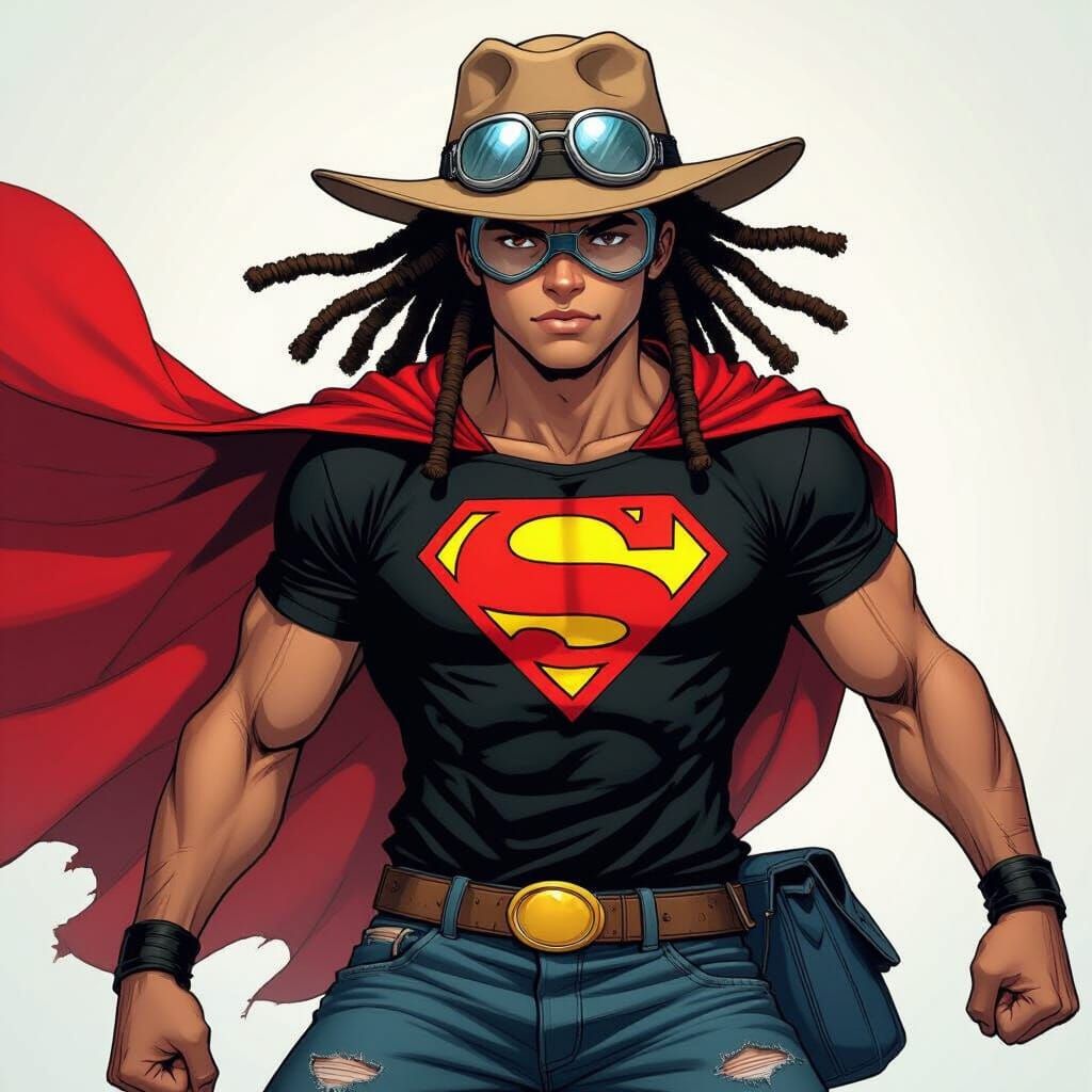 Teenage Superhero in Comic Book Art Style