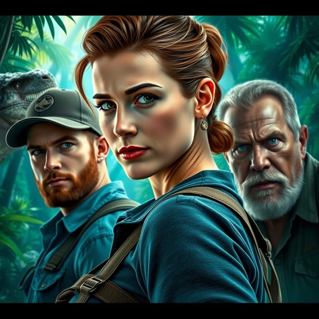 Jurassic World Stars Shine in Hyperrealistic Futuristic Scen...