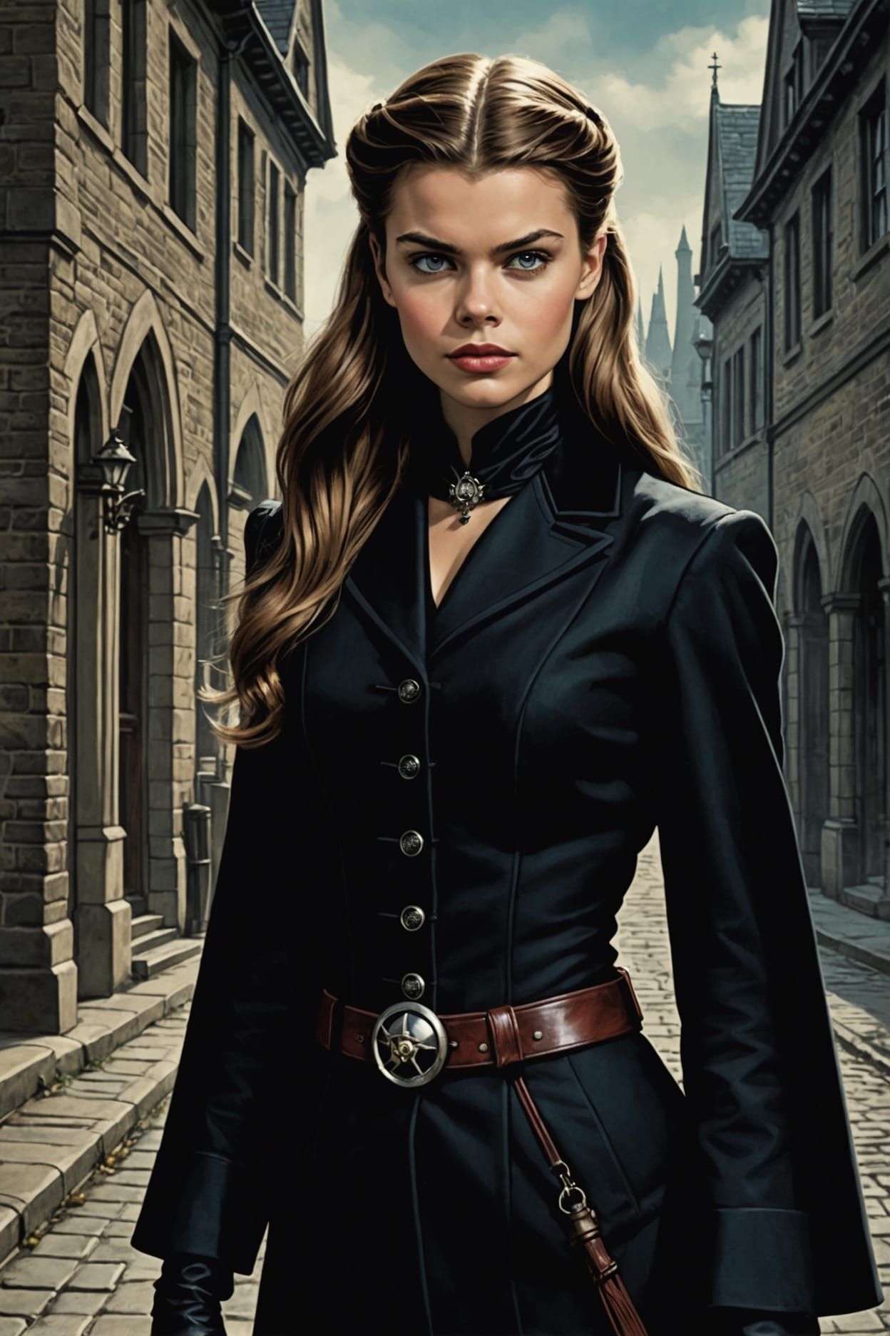 Gothic Adventuress Vampire Portrait in Cinematic Style