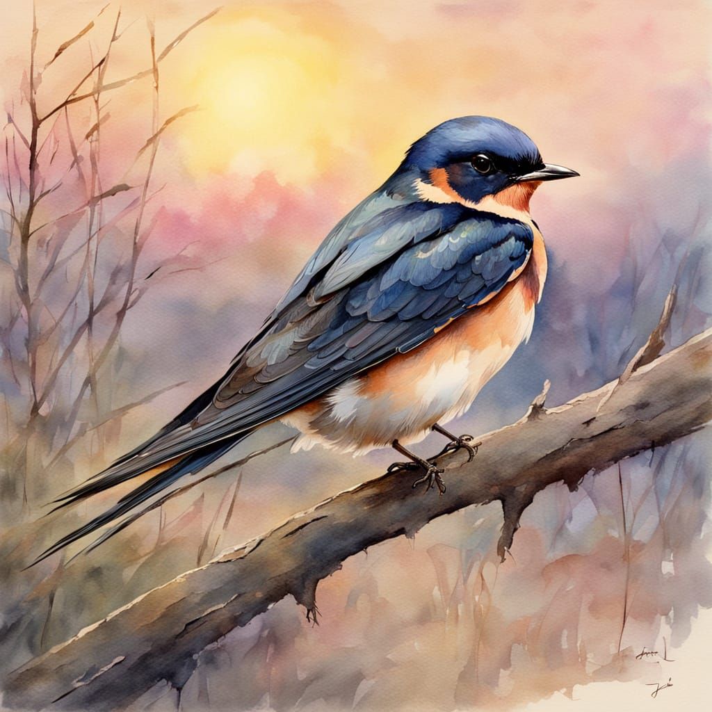 Birds of Paradise in Whimsical Watercolor Style