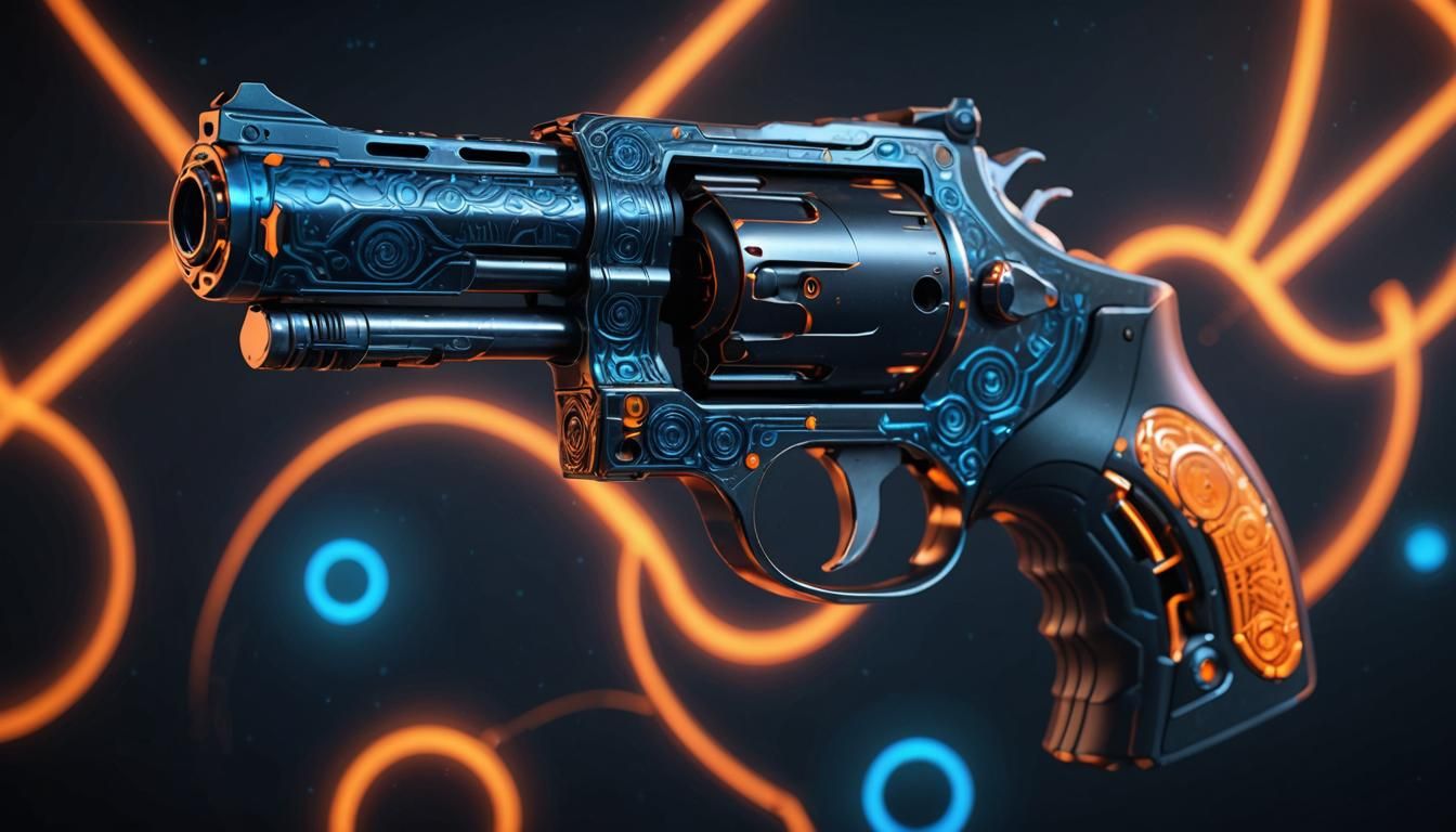Futuristic Smart Revolver with Glowing Accents