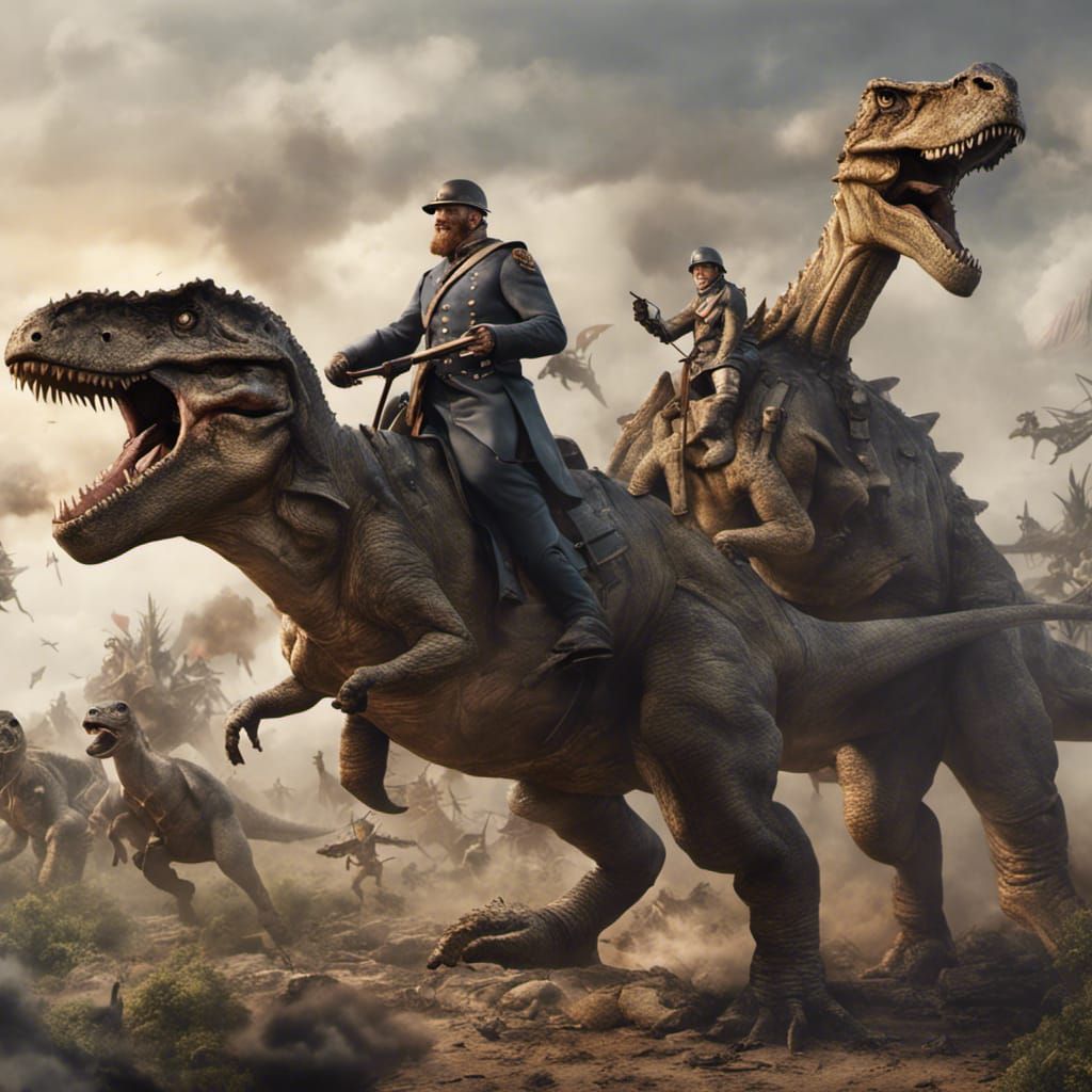 Civil War Generals Ride Dinosaurs into Battle