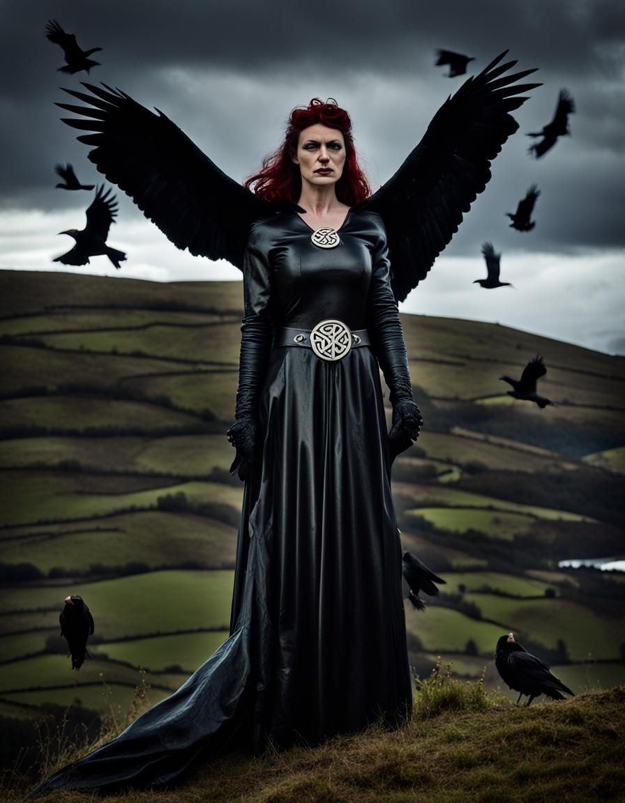 Morrigan, Celtic Goddess in Latex with Crows