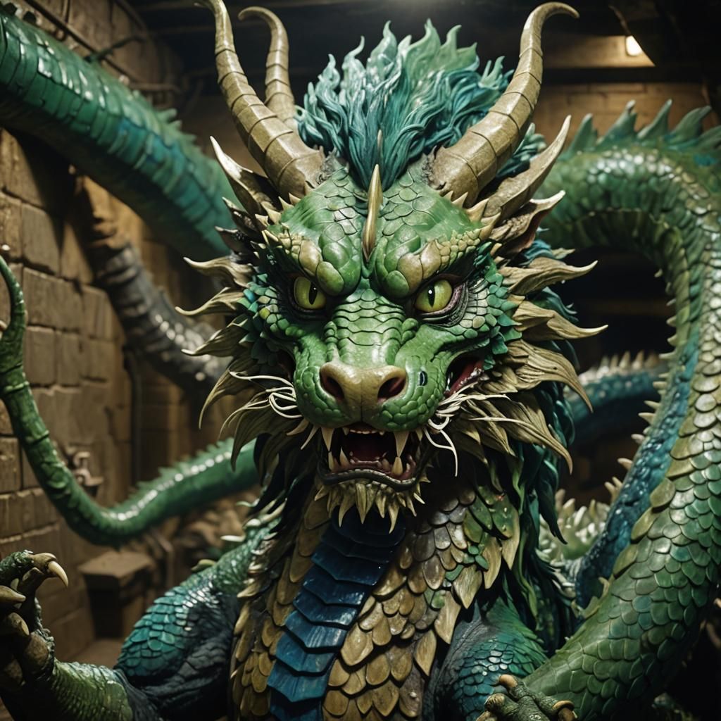 Chinese Dragon in Subway Tunnel, Stop-Motion Style