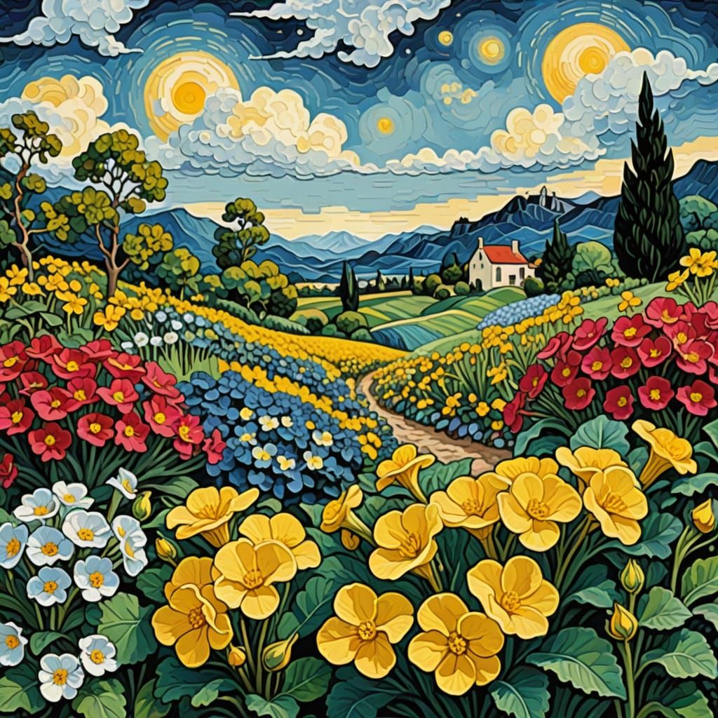 Surreal Floral Masterpiece in Pixel Art