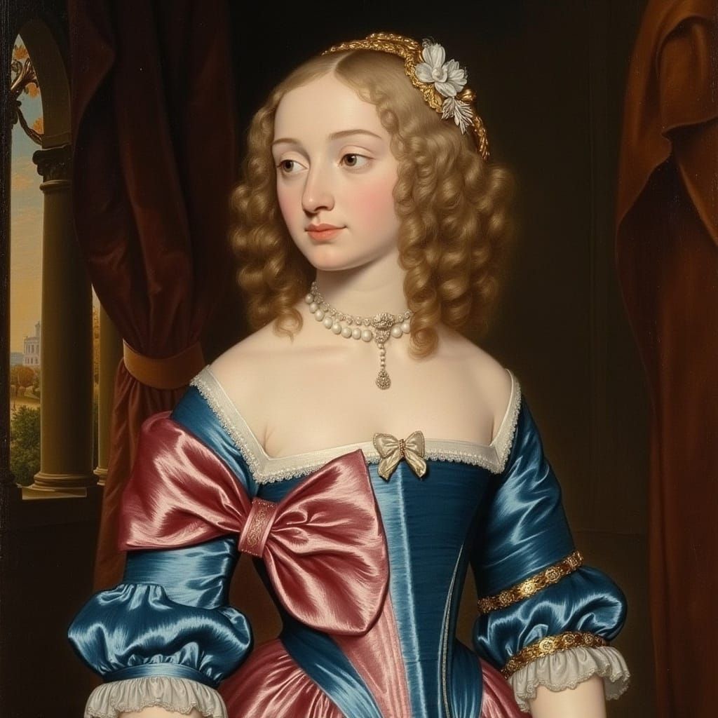 Young Blonde Woman in 17th Century Portraiture Style