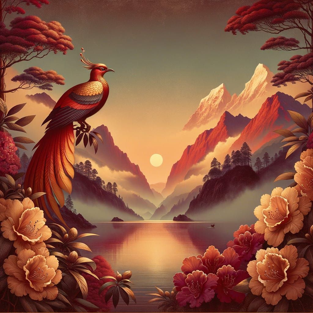 Surreal Himalayan Landscape in Romantic Style