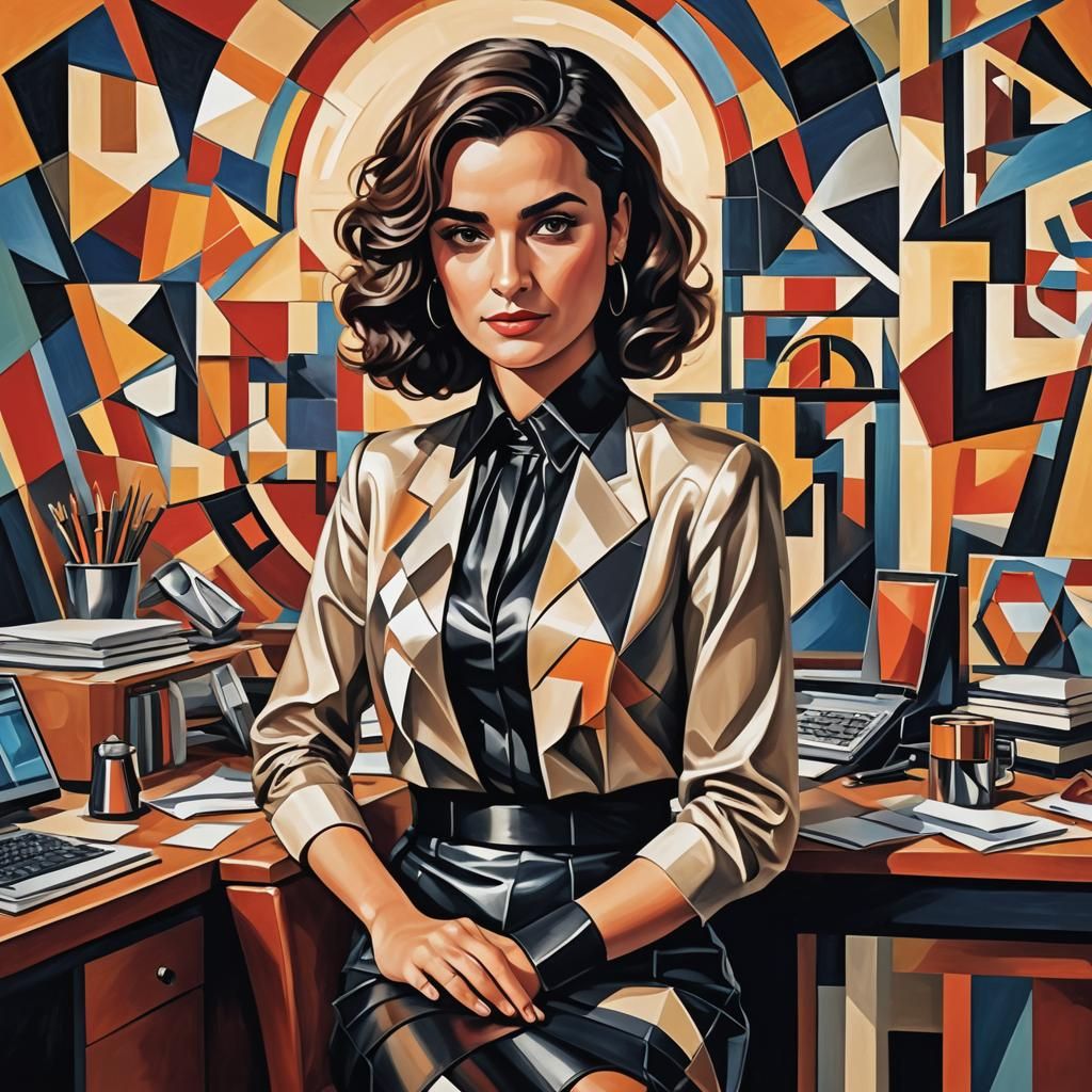 Magazine Cover: Leatherclad Lamia in Cubist Style