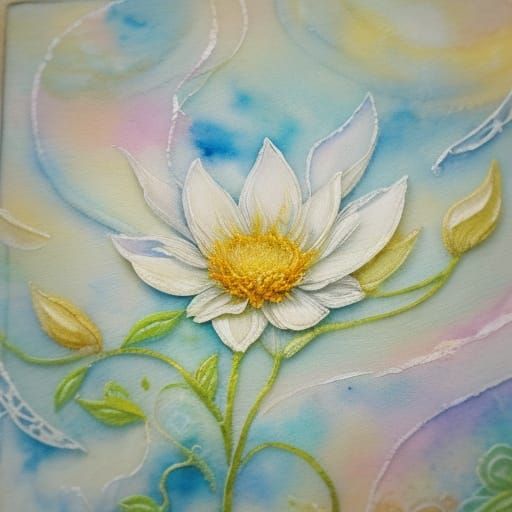 Soft Focus Batik Florals in Heavenly Light