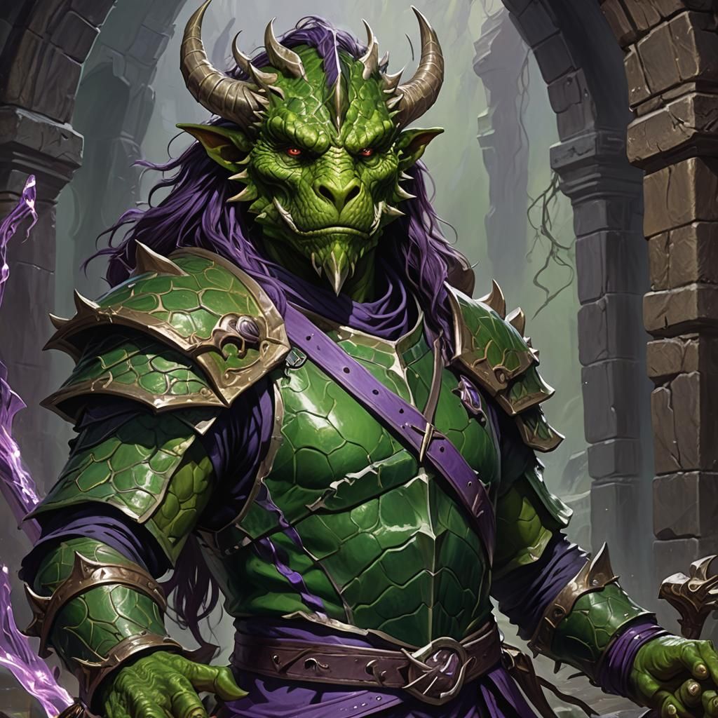 Dragonborn in Oil Painting Style