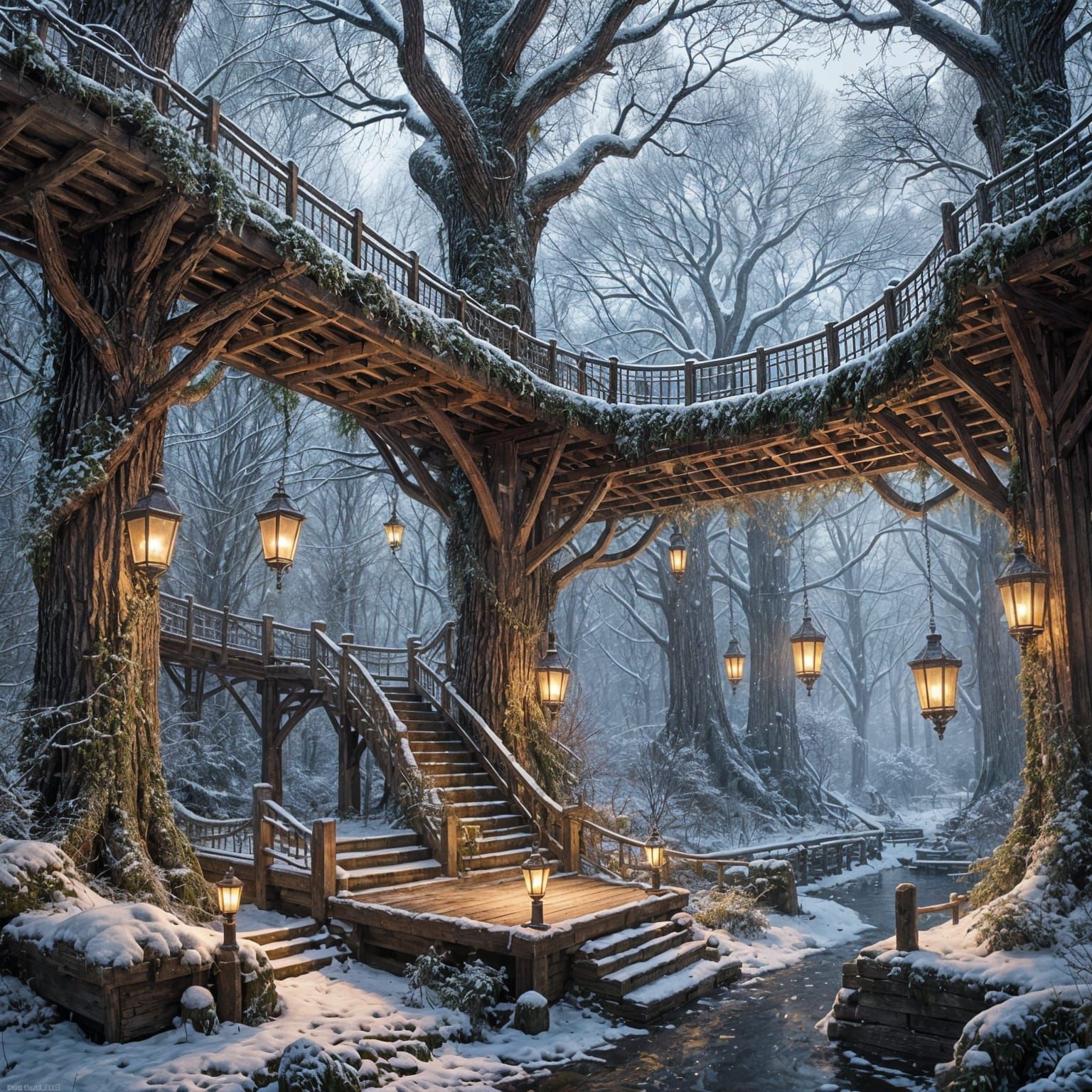 Elven Outpost Among Ancient Treetops with Archery Range
