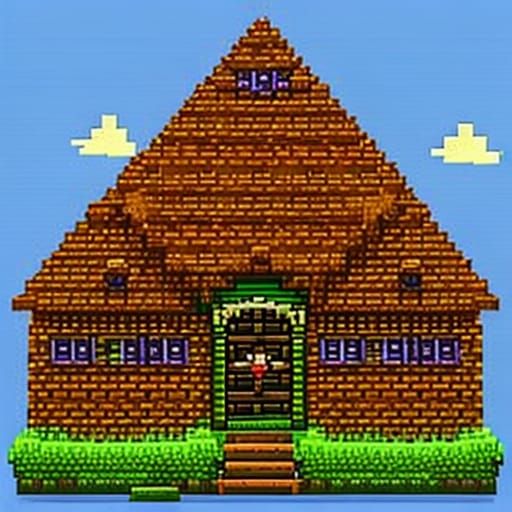 Gnome House in 8-Bit Pixel Art Style