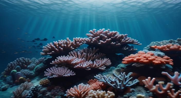 Futuristic Coral Reef: A Cinematic Film Still