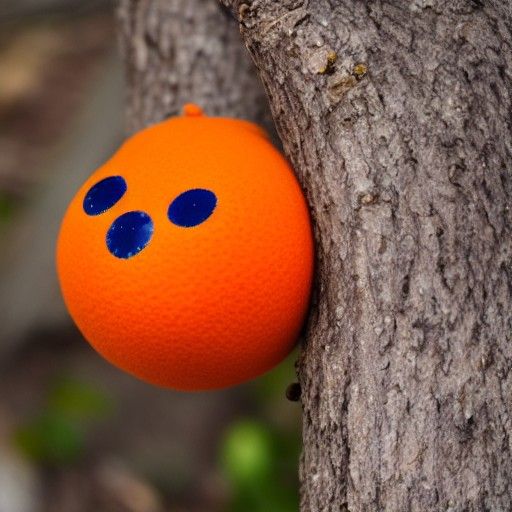 Strange Orange Blob Creature with Blue Limbs