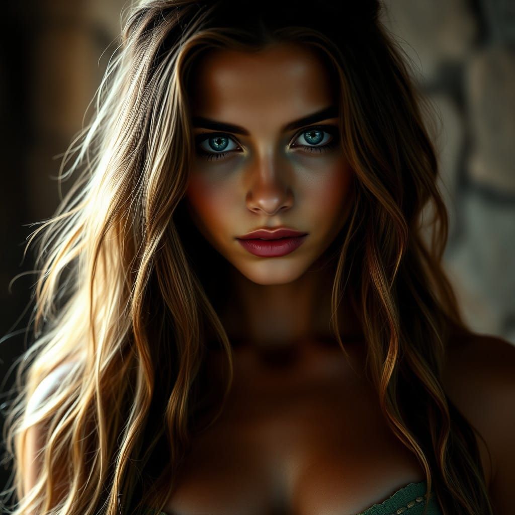 Amazonian Goddess in Soft Ambient Light
