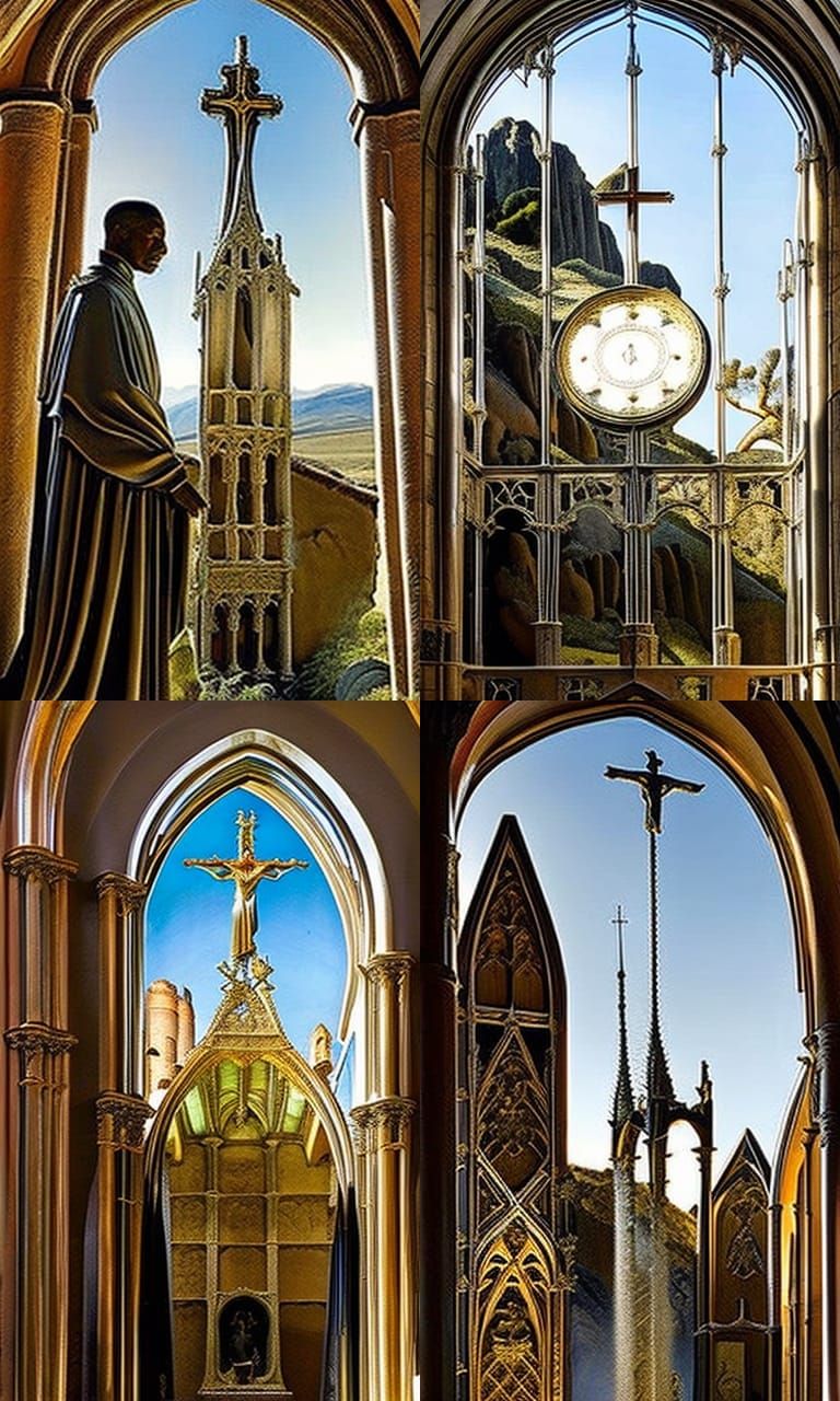 St. Franciscus at Benedictine Abbey: Surreal Digital Art