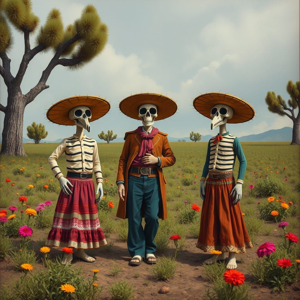 La Catrina: Three Starving Peasants on Cracked Earth