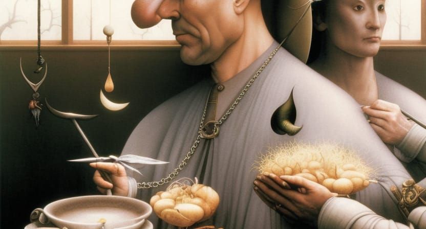 Surreal Moon Landscape Inspired by Bosch and Dean