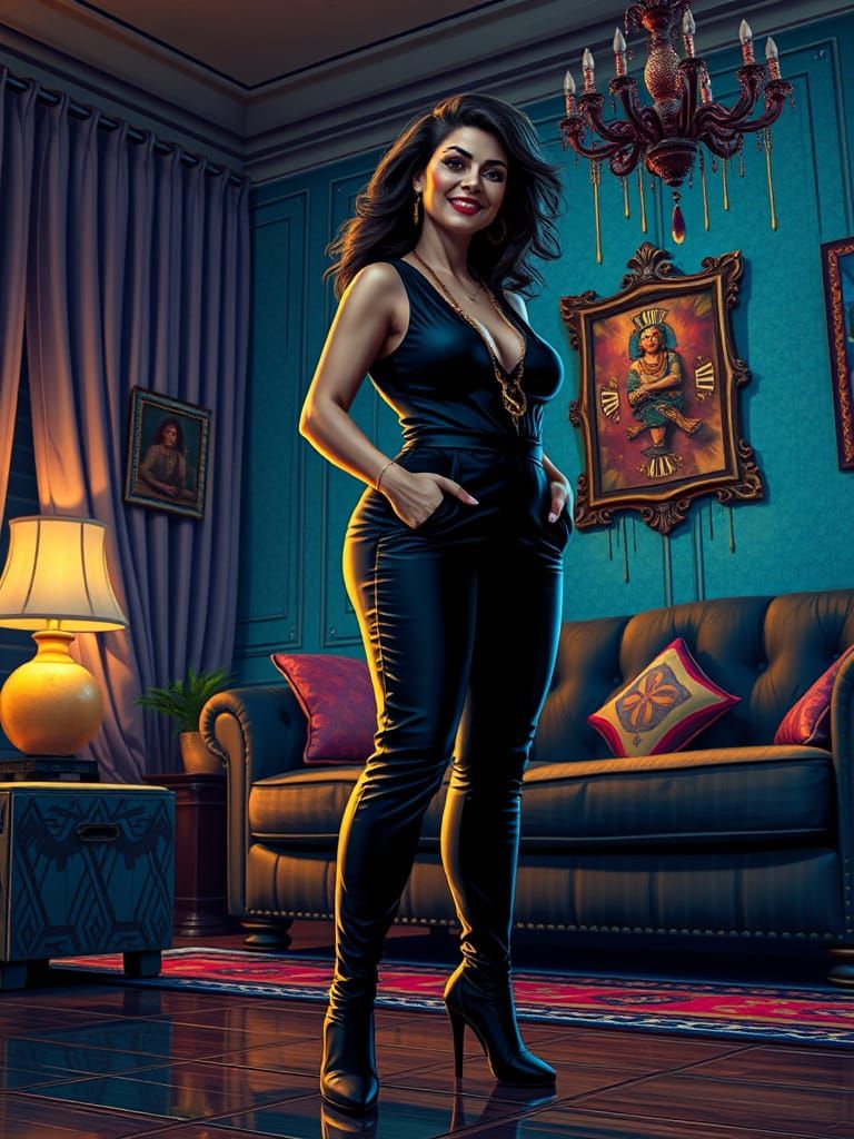 Psychedelic Portrait of a Confident Egyptian Woman