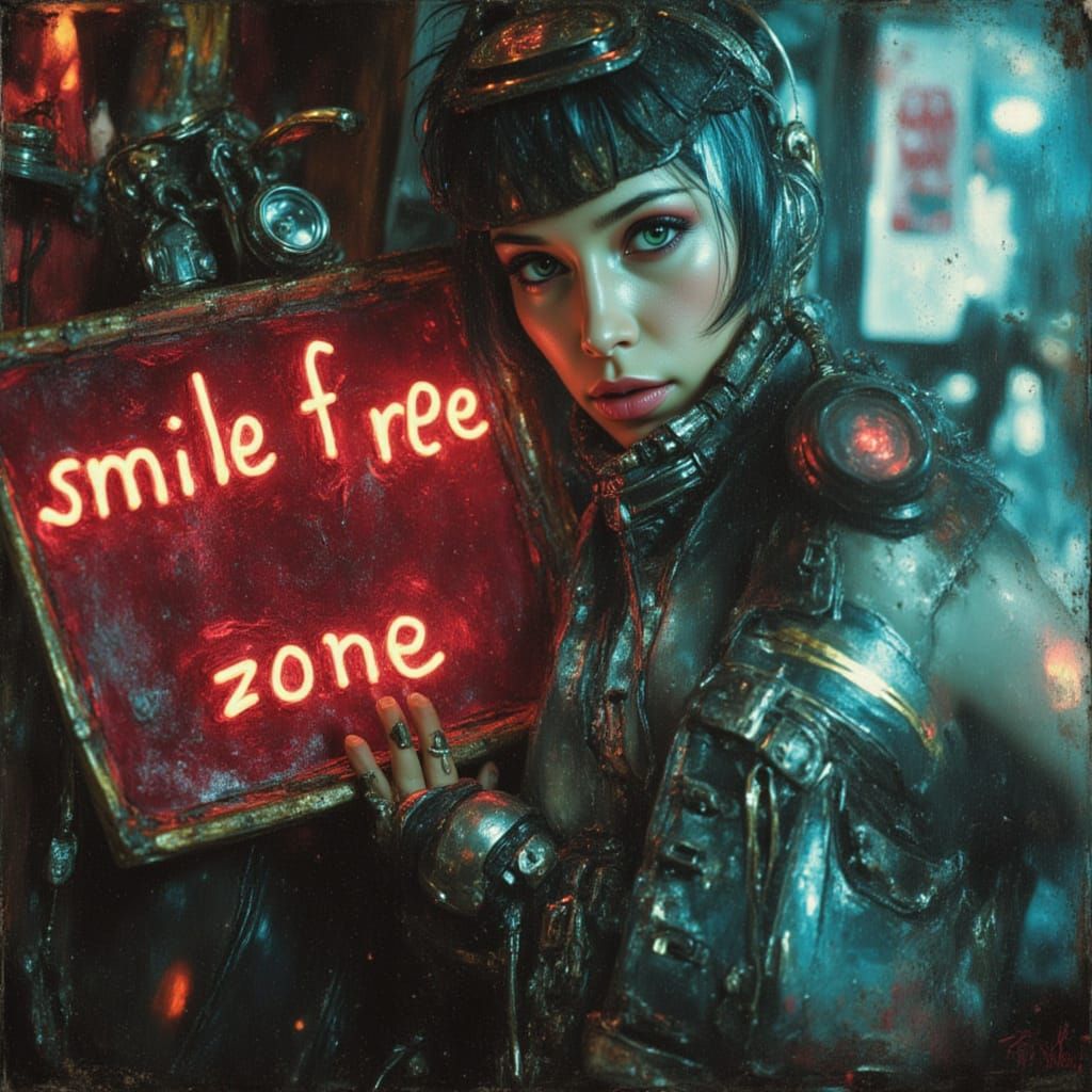 Smile-Free Zone Sign as Concept Art