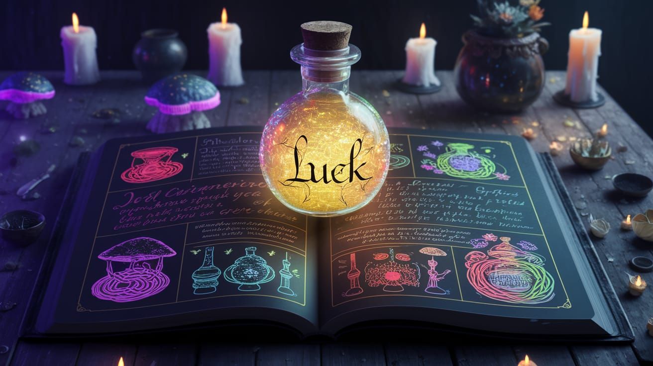 Golden Vial of Luck in a Witch's Hut