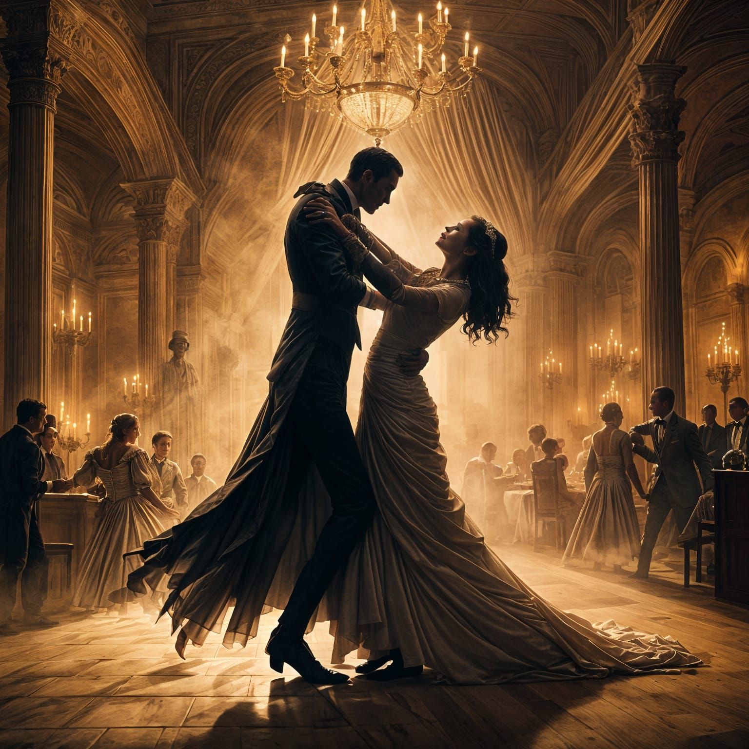 Mummy Couple Dancing at a Ball