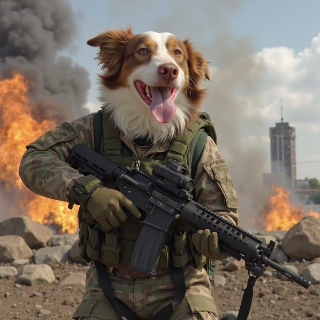Australian Shepherd at War