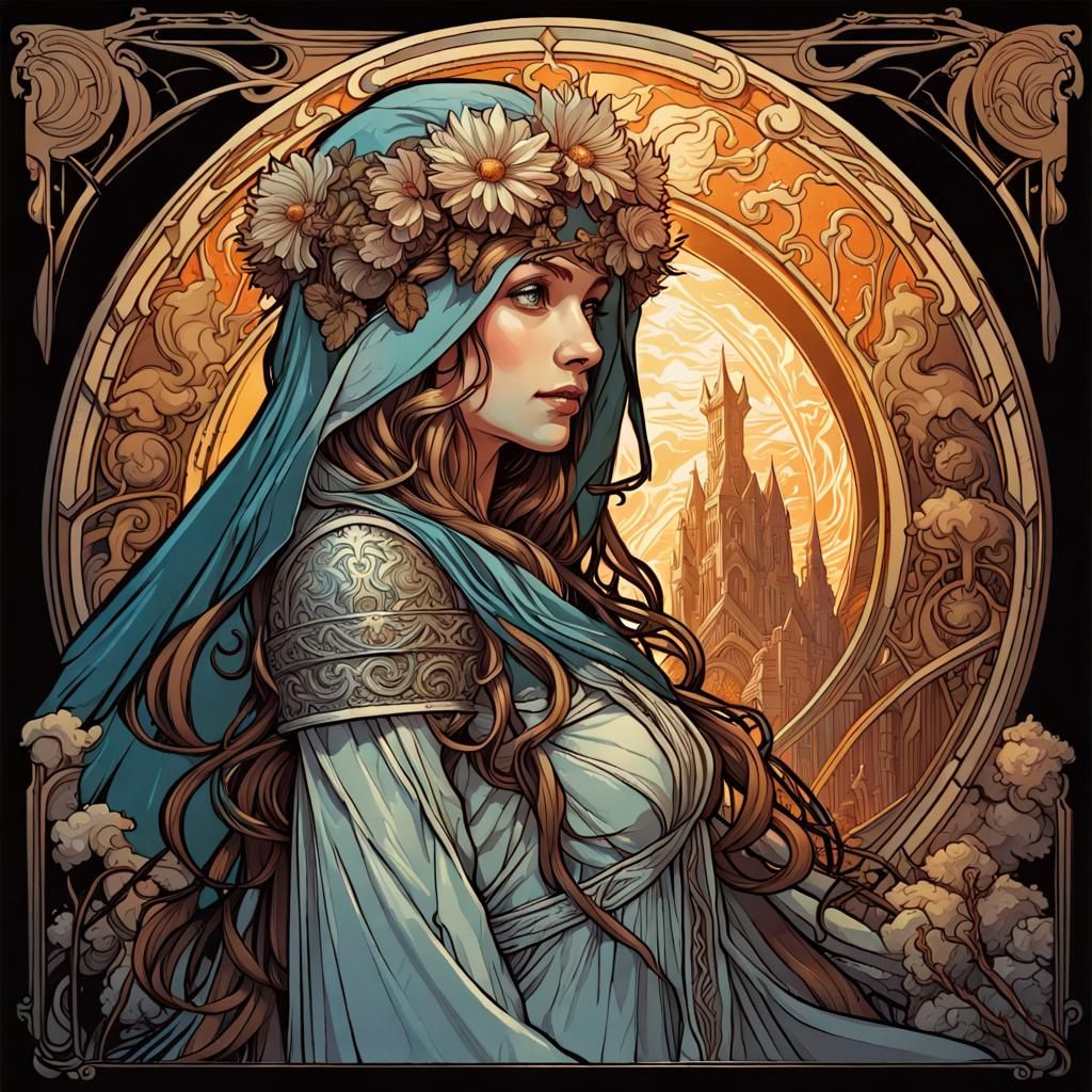 Joan of Arc in Art Nouveau Style