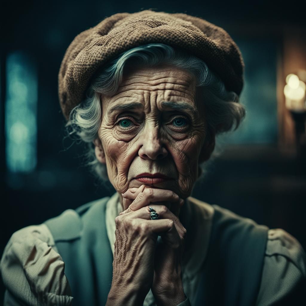 Vintage Woman's Heartbreak in Film Still