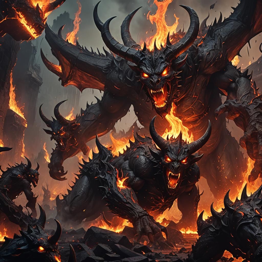 Hellfire Demons Emerge in Apocalyptic Landscape