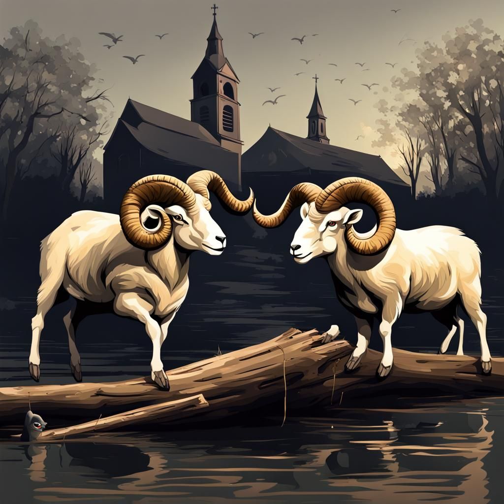 Rams Ready to Fight, Digital Art